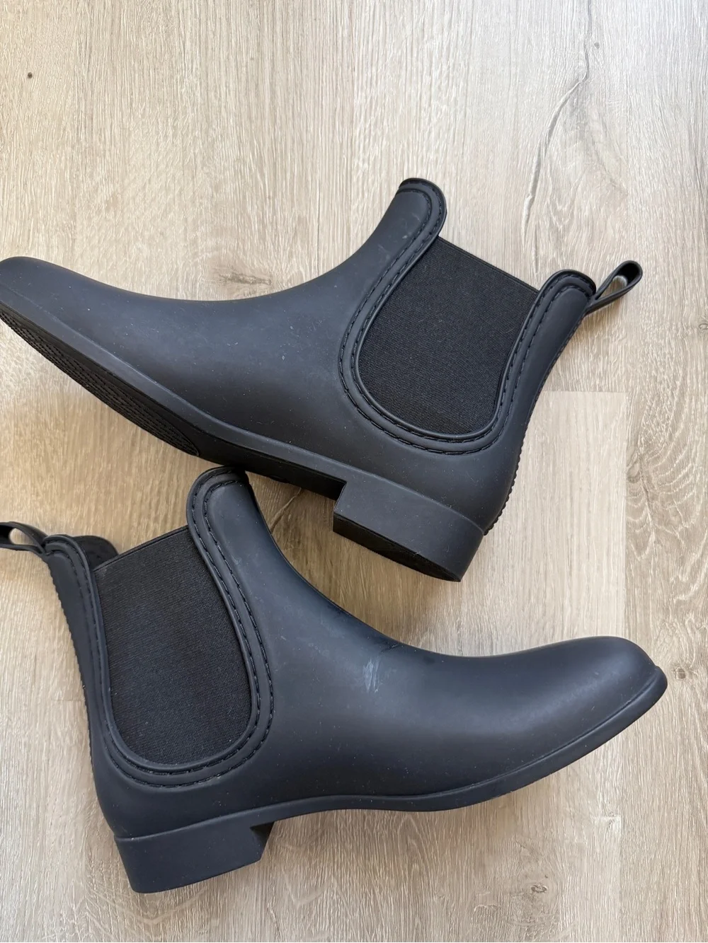 Jeffrey Campbell Forecast Chelsea Waterproof Rain Ankle Booties Black 8